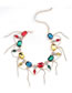 Fashion Color Alloy Rhinestone Tassel Necklace