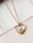 Fashion Gold Alloy Diamond Openwork Heart Necklace
