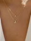 Fashion Silver Alloy Diamond Star Moon Double Layer Necklace