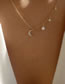 Fashion Silver Alloy Diamond Star Moon Pearl Necklace