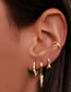 Fashion Gold Metal Diamond Geometric Earrings Set