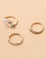 Fashion Gold Metal Diamond Geometric Ring Set