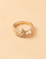 Fashion Gold Metal Diamond Glass Butterfly Ring
