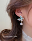 Fashion Blue Pink Alloy Drop Butterfly Pearl Stud Earrings