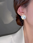 Fashion 16# Silver Needle. Cat Eye Petals Geometric Diamond Opal Stud Earrings