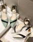 Fashion Creamy-white Block-heel Buckle Baotou Pointed High Heels
