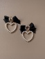 Fashion Black Love Pearl Butterfly Combined With Gold Earrings