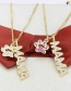 Fashion Gold-plated White Zirconium Feet Gold-plated Cats Claw Pendant Necklace With Zircon Letters