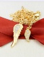 Fashion Gilded Zircon Size Wings Gold-plated Feather Copper Pendant Necklace