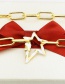 Fashion Gilded Red Turnbuckle Oil Drip Irregular Five-pointed Star Pendant Necklace