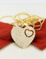 Fashion Gold-plated Black Zirconium Full Rhinestone Hollow Heart Pendant Necklace