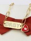 Fashion Lucky Gold Glossy Letter Tag Drop Oil Love Diamond Necklace