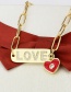 Fashion Baby Gold Glossy Letter Tag Drop Oil Love Diamond Necklace