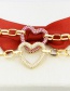 Fashion Gold Plated Red Zirconium Gold-plated Full Diamond Heart Pendant Necklace