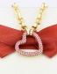 Fashion Gold-plated White Zirconium Gold-plated Full Diamond Heart Pendant Necklace