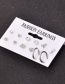 Fashion Silver Set Of Geometric Alloy Earrings With Rhinestones