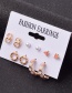 Fashion Color Mixing Geometric Dripping Pearl Alloy Earrings Set