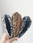 Fashion Leopard Coffee Pu Leather Fabric Stitching Handmade Cross-knotted Lattice Headband