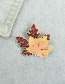 Fashion Golden Geometric Maple Leaf Oil Drop Alloy Brooch