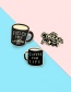 Fashion Coffee Cup 2 Coffee Cup Alloy Paint Letter Brooch