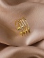 Fashion Golden Micro-set Zircon Geometric Open Wide Version Multi-layer Ring
