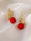 Fashion Golden Butterfly Frosted Pearl Crystal Earrings