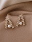 Fashion Golden Gold-plated Copper Earrings With Micro-set Zircon Letters