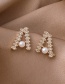 Fashion Golden Gold-plated Copper Earrings With Micro-set Zircon Letters
