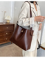 Fashion Brown Lock Solid Color Crossbody Shoulder Bag