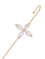 Fashion Golden C Shape Pierced Diamond-studded Butterfly Geometry Surrounds The Auricle Real Gold Plated Ear Bone Clip