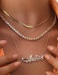 Fashion Libra Twelve Constellation Letters Multilayer Necklace With Diamonds