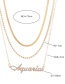 Fashion Aquarius Twelve Constellation Letters Multilayer Necklace With Diamonds