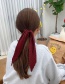 Fashion Plain Wine Red Silk Bowknot Polka Dot Printed Ribbon Hair Rope