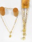 Fashion Planet Pendant Love Heart Diamond-set Copper Gilded Round Necklace