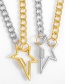 Fashion Golden Cuban Chain Irregular Five-pointed Star Pendant Necklace
