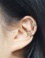Fashion Golden A Snake-shaped Diamond Earrings Without Pierced Ears
