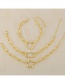 Fashion Cross Thick Chain Love Geometric Copper Gilded Bracelet