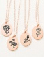 Fashion Rose Gold October Stainless Steel Plant December Flower Pendant Necklace