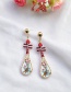 Fashion Red Simulation Musical Instrument Metal Dripping Oil Pipa Long Tassel Earrings