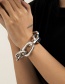 Fashion White K Hollow Tassel Thick Chain Bracelet