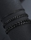 Fashion Steel Color 3mm22cm Polished Six-sided Titanium Steel Cuban Chain Thick Chain Bracelet