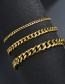 Fashion Black 5mm22cm Polished Six-sided Titanium Steel Cuban Chain Thick Chain Bracelet