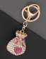 Fashion Pink Alloy Diamond Love Lucky Bag Kit Keychain Pendant