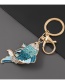 Fashion Blue Alloy Oil Dripping Diamond Tropical Fish Keychain Pendant