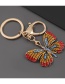 Fashion Red Alloy Diamond Butterfly Keychain Pendant