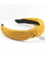 Fashion Yellow Solid Color Cotton Fabric Wide-brim Knotted Headband