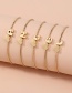 Fashion M Gold Color Box Chain Copper Beads Shrink Adjustment Letter Bracelet