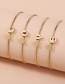 Fashion K Gold Color Box Chain Copper Beads Shrink Adjustment Letter Bracelet