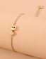 Fashion M Gold Color Box Chain Copper Beads Shrink Adjustment Letter Bracelet