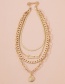 Fashion Gold Color Letter Pendant Alloy Multilayer Necklace